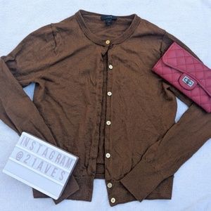 J. Crew Chestnut Brown Wool Cardigan